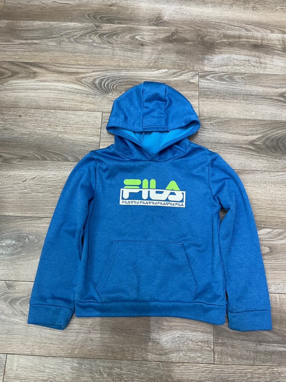 $5 w/ min $20 spend Boys Fila Hoodie Size 7 Blue Logo Pullover